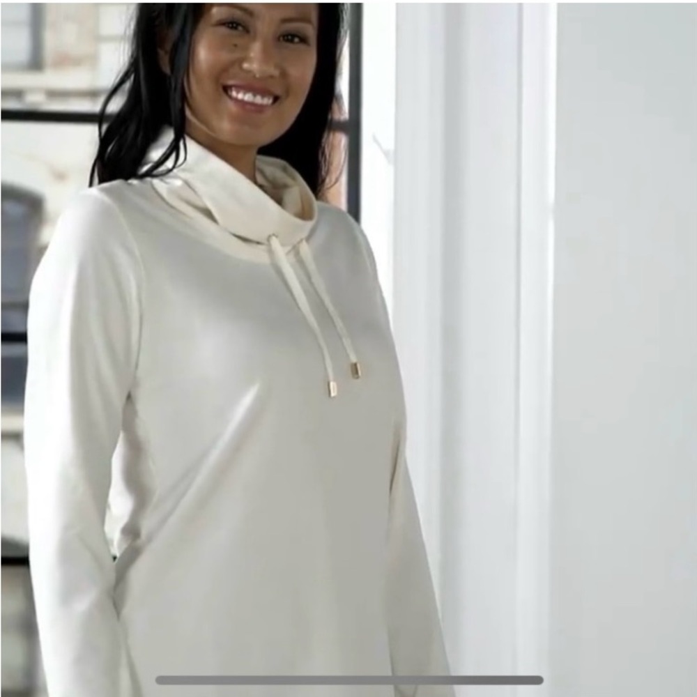 Susan Graver Weekend Mock-Neck Top - Ivory (3X)